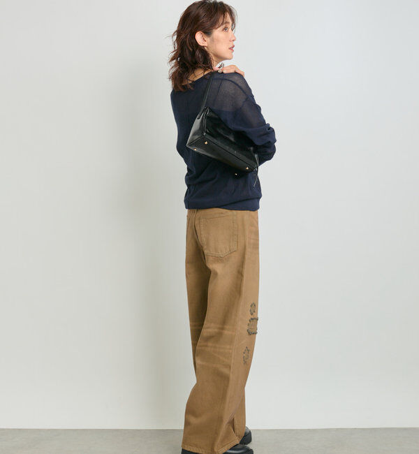  「【MONN.:.(モン)】ハイライズダメージDENIM」|デニム|