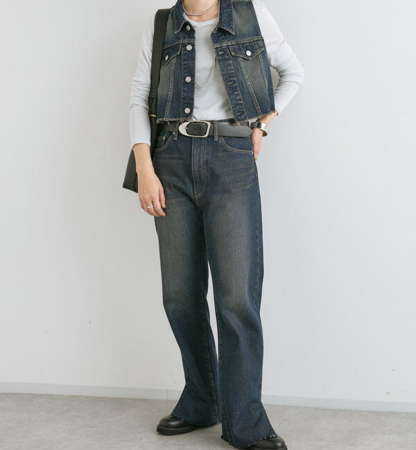  「【MONN.:.(モン)】ショートデニムベスト」|ベスト・ジレ|