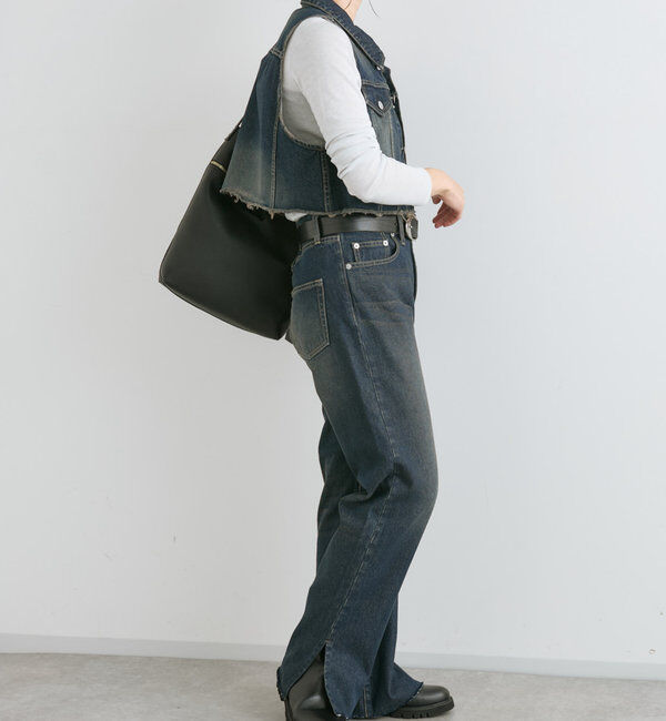  「【MONN.:.(モン)】ショートデニムベスト」|ベスト・ジレ|