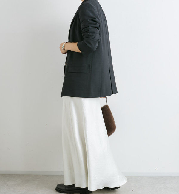  「【華やかな光沢感】ワッシャーサテンバイアススカート」|スカート|