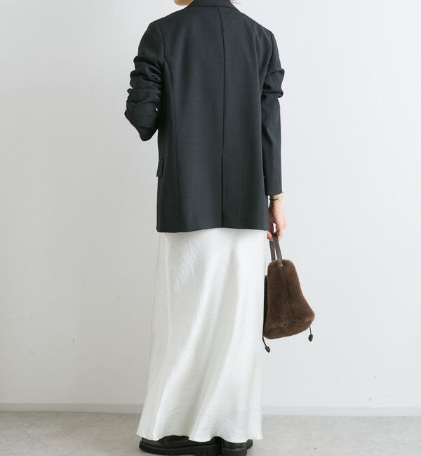  「【華やかな光沢感】ワッシャーサテンバイアススカート」|スカート|