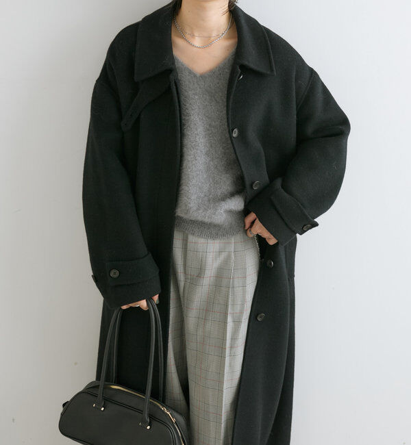  「【サッと羽織れる】ウールリバーステンカラーコート」|その他|