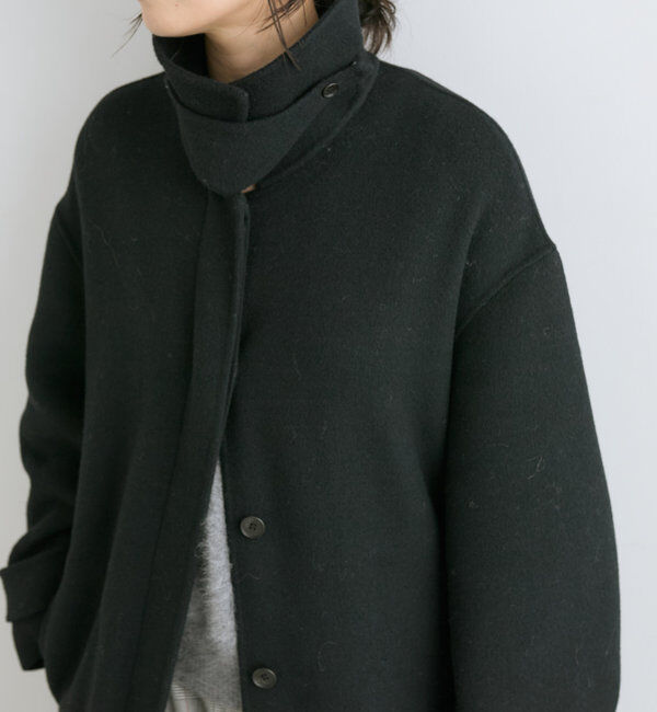  「【サッと羽織れる】ウールリバーステンカラーコート」|その他|