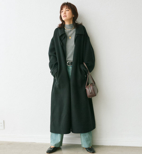  「【サッと羽織れる】ウールリバーステンカラーコート」|その他|