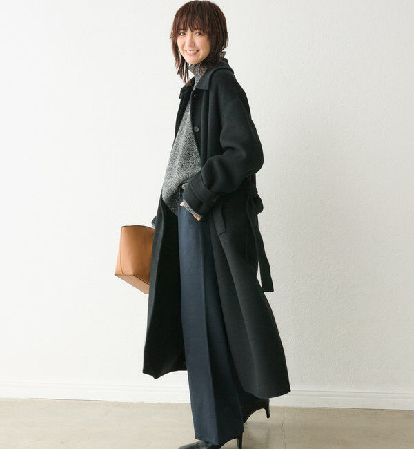 「【サッと羽織れる】ウールリバーステンカラーコート」|その他|