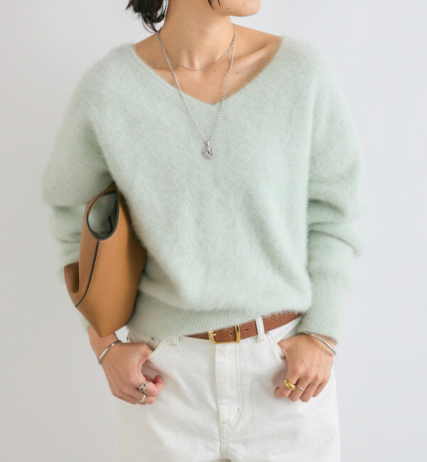 「【やわらかな肌触り】ファーヤーン2WAYニット」|ニット・セーター|ミント