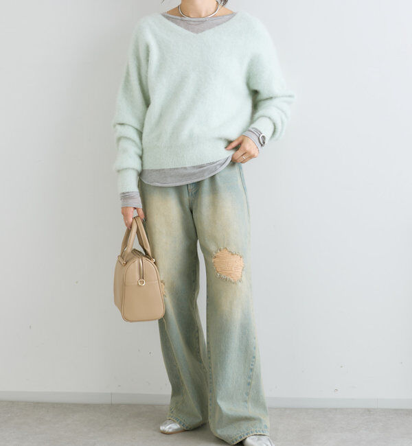  「【やわらかな肌触り】ファーヤーン2WAYニット」|ニット・セーター|