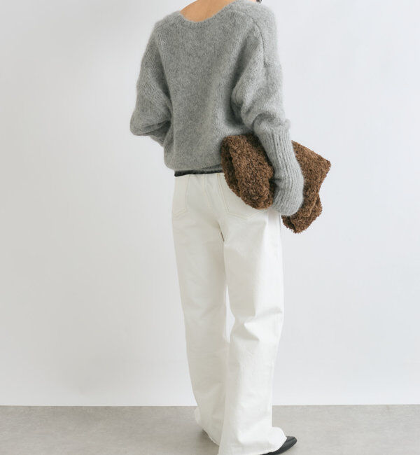  「【女性らしいシルエット】アルパカUネックニット」|ニット・セーター|