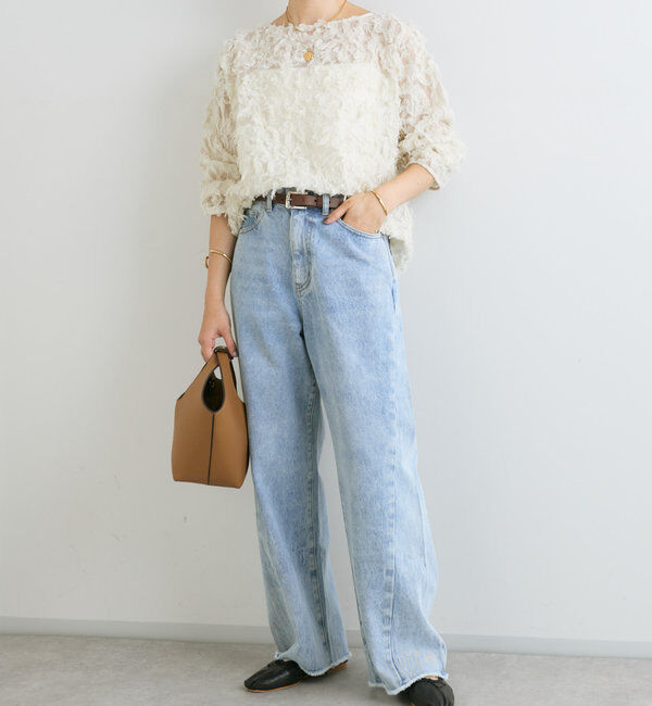  「【MONN.:.(モン)】neat wide DENIM」|デニム|