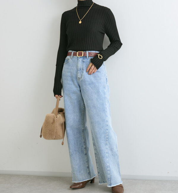  「【MONN.:.(モン)】neat wide DENIM」|デニム|