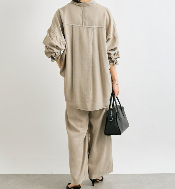  「【セットアップ可能】ガーメントダイワイドパンツ」|チノ|