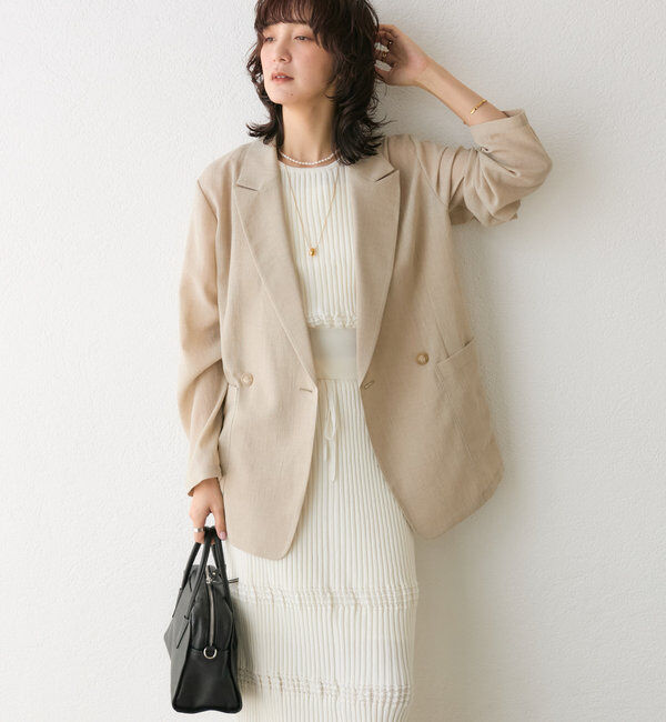  「【ウォッシャブル】シアースラブオーバージャケット」|テーラードジャケット|