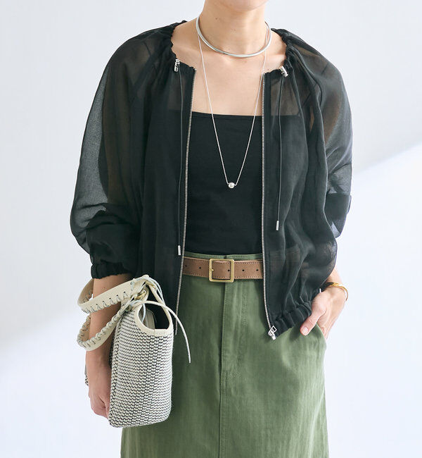  「【軽やかな着心地】ソフトオーガンジーZIPブルゾン」|ブルゾン・スタジャン|