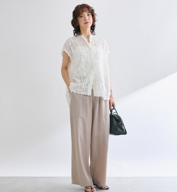  「【着映え◎】カットジャガードフレンチシャツ」|シャツ・ブラウス|