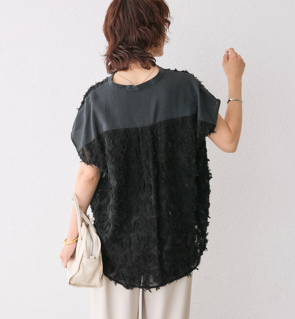  「【着映え◎】カットジャガードフレンチシャツ」|シャツ・ブラウス|