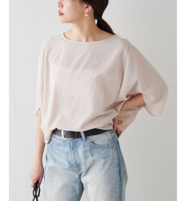  「ドルマンジャージープルオーバー」|シャツ・ブラウス|ピンクベージュ