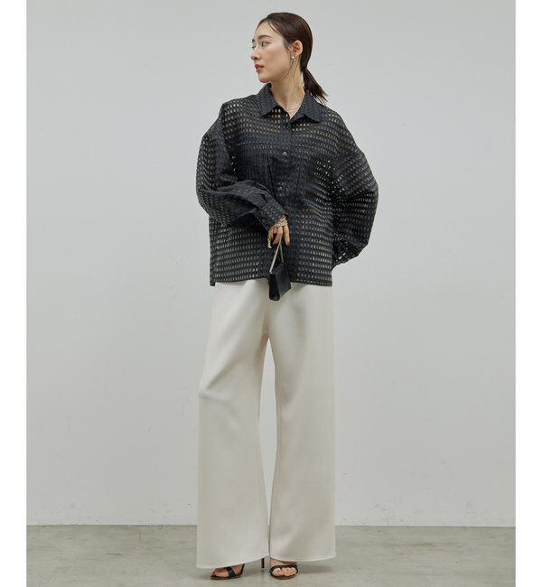  「シースルーチェックボリュームスリーブシャツ」|シャツ・ブラウス|