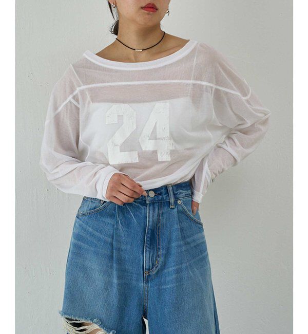  「【PEAS】シアーフットボールTシャツ」|Tシャツ・カットソー|