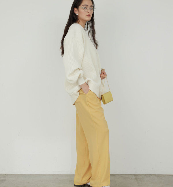  「【リニューアル！】ジャージーワイドタックパンツ」|チノ|