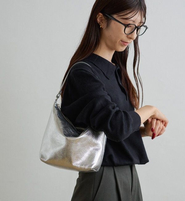  「ソフトレザーシンプルショルダーバッグ［silver］」|ショルダー・メッセンジャー|