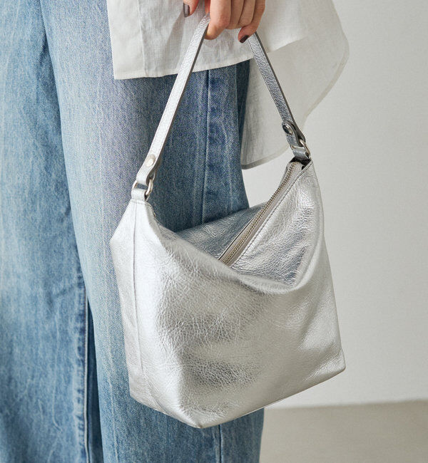  「ソフトレザーシンプルショルダーバッグ［silver］」|ショルダー・メッセンジャー|