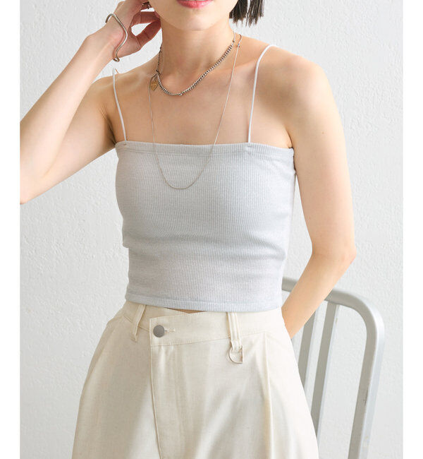  「旧品番パット付きラメショートキャミ」|キャミソール|