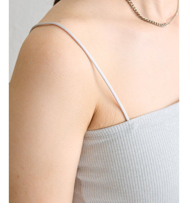  「旧品番パット付きラメショートキャミ」|キャミソール|