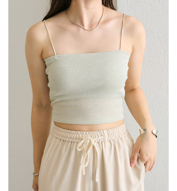  「旧品番パット付きラメショートキャミ」|キャミソール|