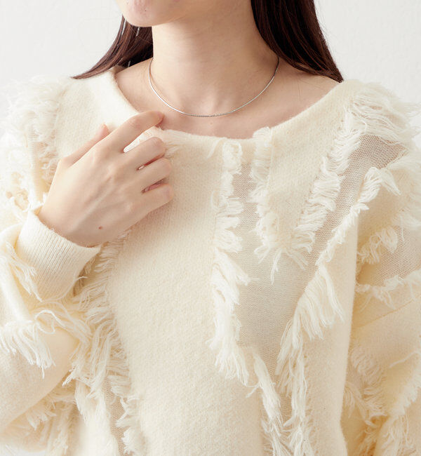  「【新色追加/ブラウン】フリンジニット」|ニット・セーター|