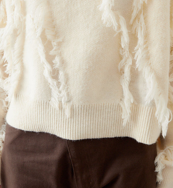  「【新色追加/ブラウン】フリンジニット」|ニット・セーター|