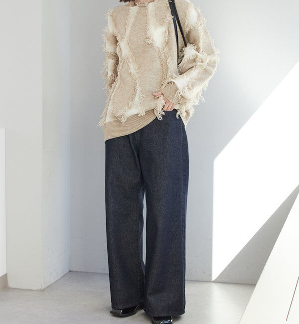  「【新色追加/ブラウン】フリンジニット」|ニット・セーター|