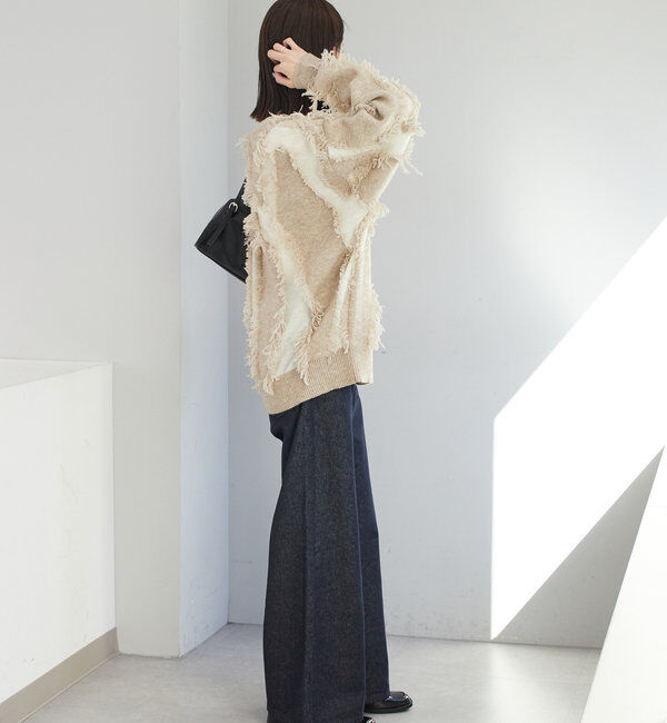  「【新色追加/ブラウン】フリンジニット」|ニット・セーター|