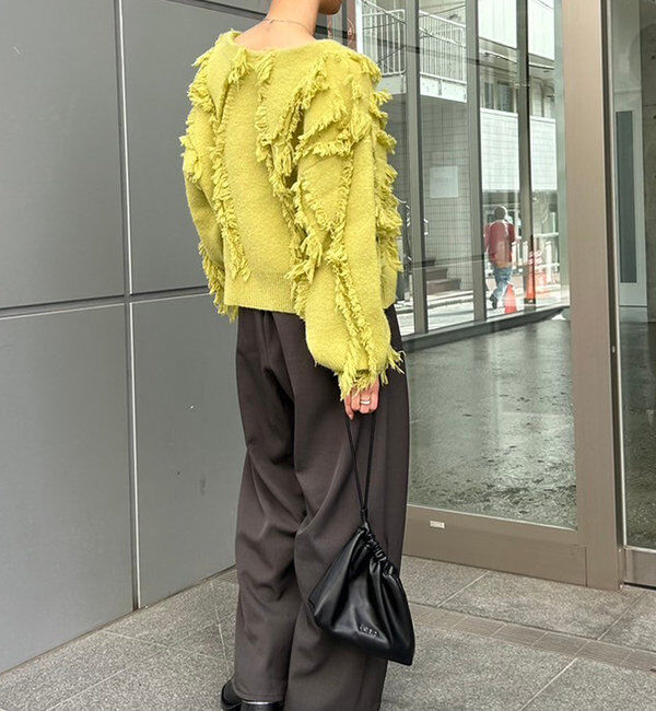  「【新色追加/ブラウン】フリンジニット」|ニット・セーター|