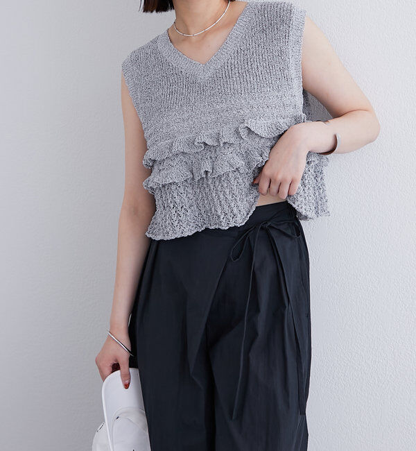  「ラップタックワイドパンツ」|チノ|