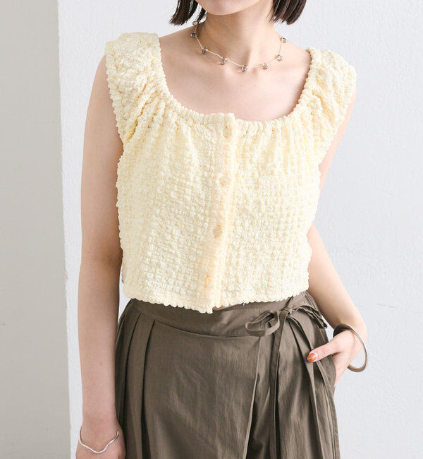  「シャーリングスクエアショートタンク」|シャツ・ブラウス|