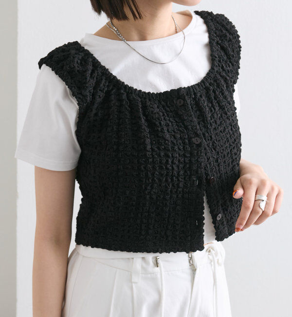  「シャーリングスクエアショートタンク」|シャツ・ブラウス|