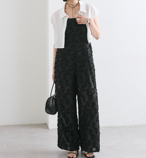  「ハートキャミサロペット」|オールインワン|ブラック