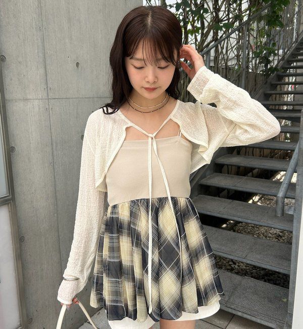  「シアーニットボレロ」|カーディガン|オフホワイト