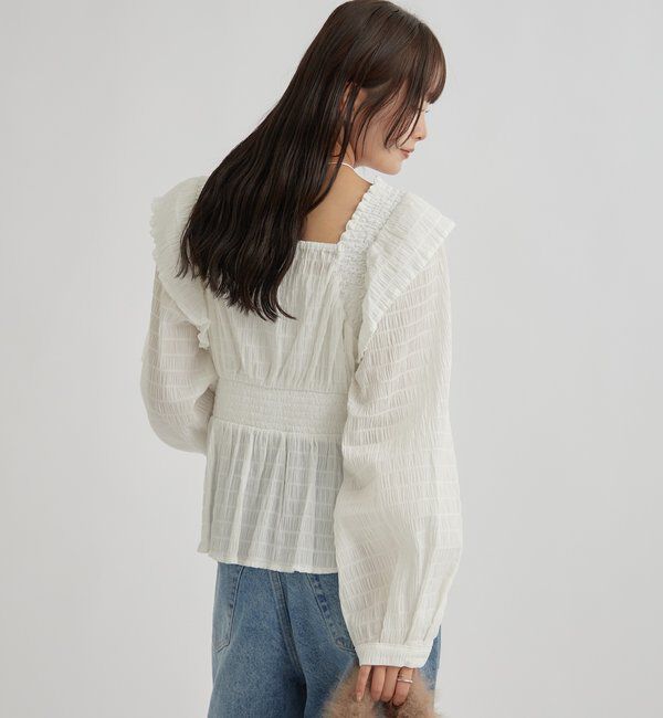 「スクエアシャーリングブラウス」|シャツ・ブラウス|
