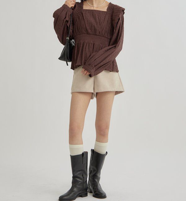  「スクエアシャーリングブラウス」|シャツ・ブラウス|