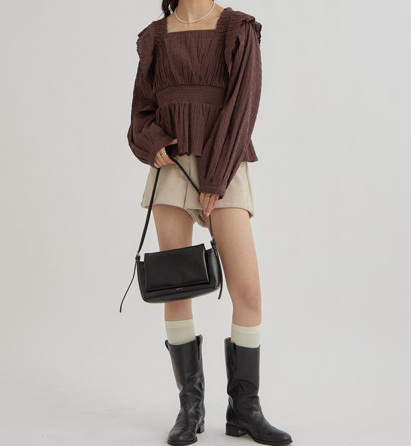  「スクエアシャーリングブラウス」|シャツ・ブラウス|