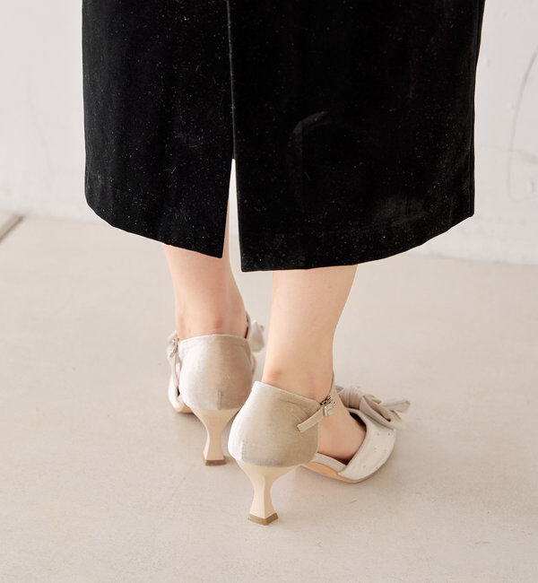  「リボンビジューミュール」|パンプス|