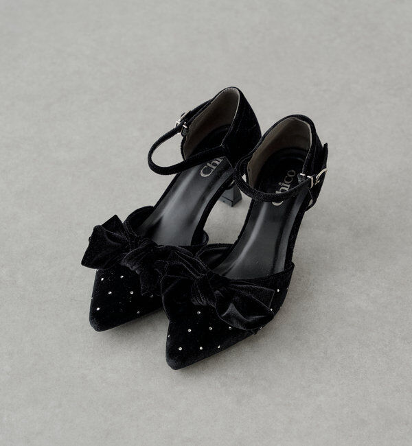  「リボンビジューミュール」|パンプス|