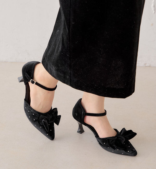  「リボンビジューミュール」|パンプス|