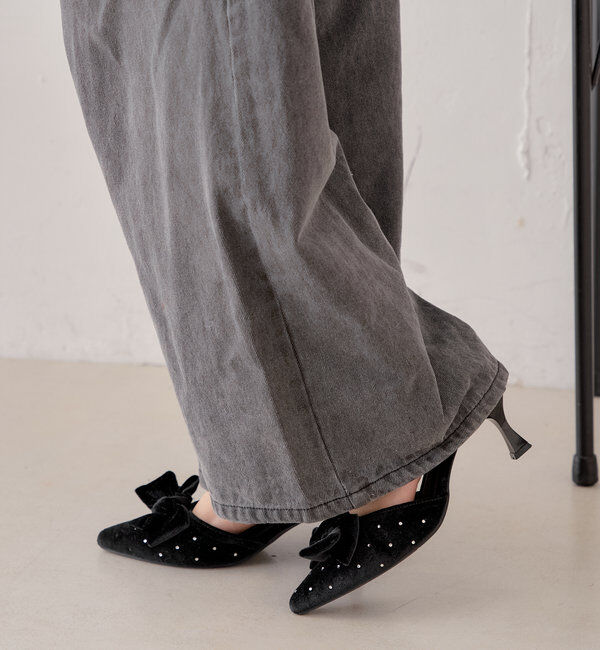  「リボンビジューミュール」|パンプス|