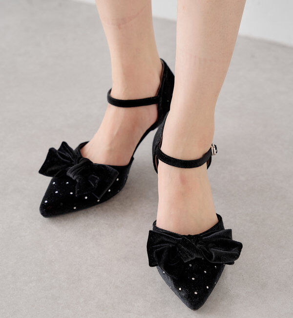  「リボンビジューミュール」|パンプス|