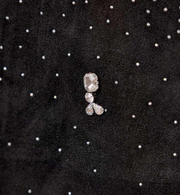  「ビジュー付き台形ミニスカート」|スカート|