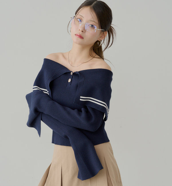  「ビックカラーリブニット」|ニット・セーター|