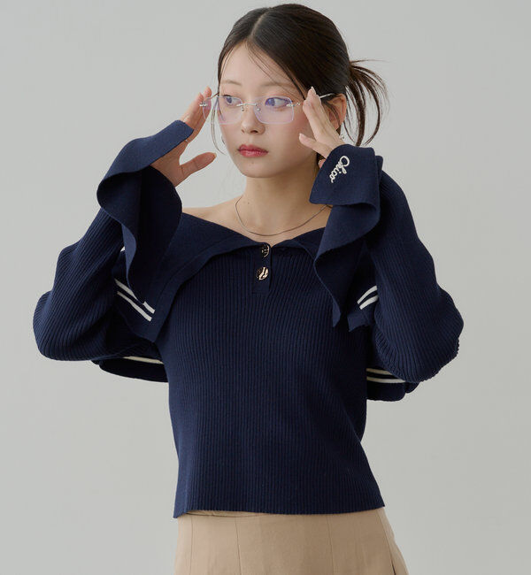  「ビックカラーリブニット」|ニット・セーター|