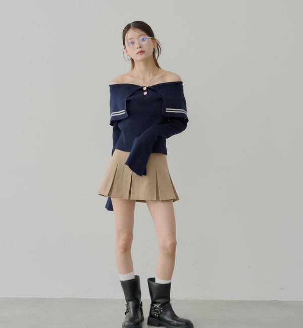  「ビックカラーリブニット」|ニット・セーター|